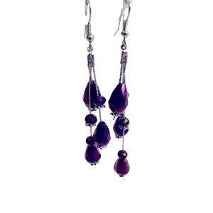 Metallic Purple Dangle Earrings